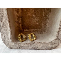 Molten Link Studs, Gold Plated