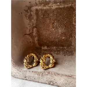 Molten Link Studs, Gold Plated