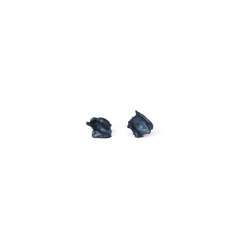 Oxidised Silver Cast Studs, Medium
