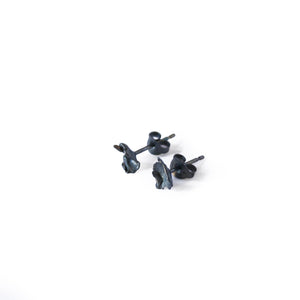 Oxidised Silver Cast Studs, Medium