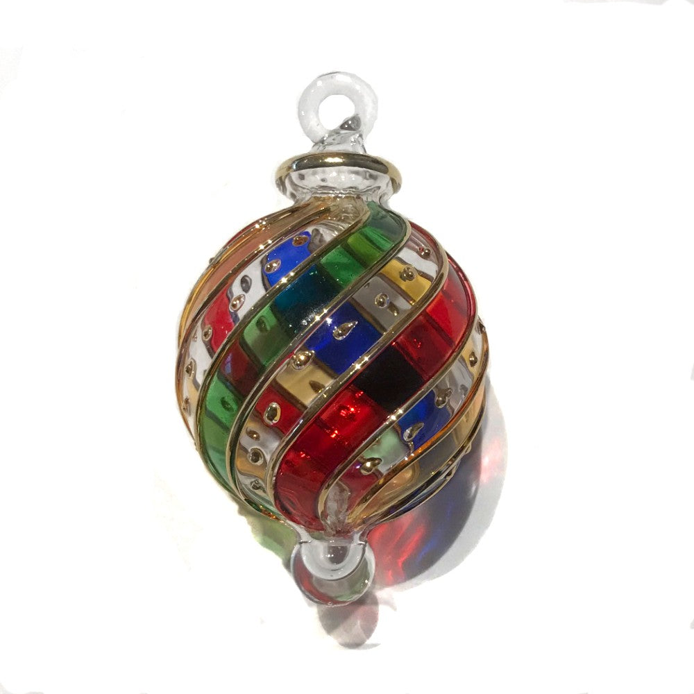 Mistral Bauble in Multi Colour Stripe, Small