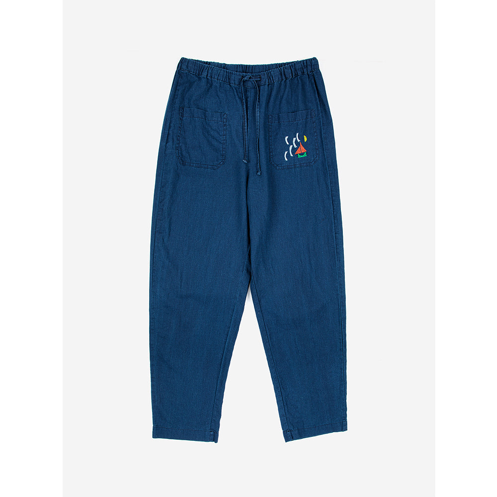 Nautical Print Indigo loose Trousers