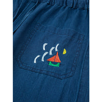 Nautical Print Indigo loose Trousers