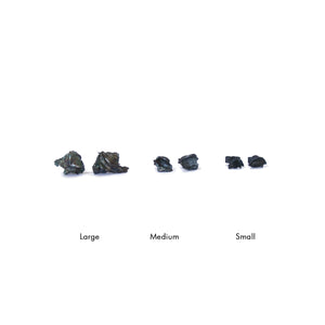Oxidised Silver Cast Studs, Medium