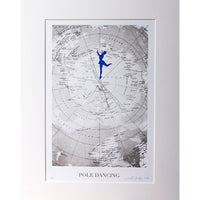 'Pole Dancing' Screen Print, Blue