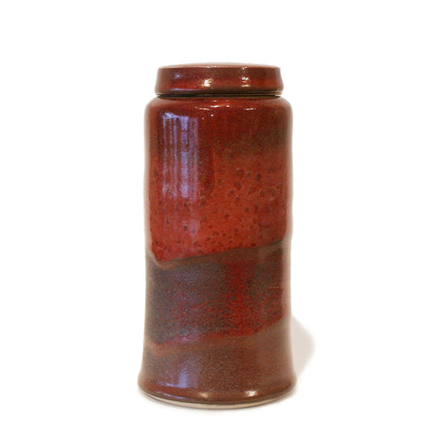 Red Lidded Storage Jar