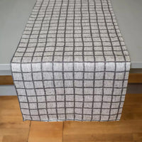 Rutig Linen Table Runner - Black & White