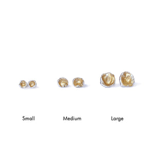Silver & Gold Leaf Cast Studs, Large