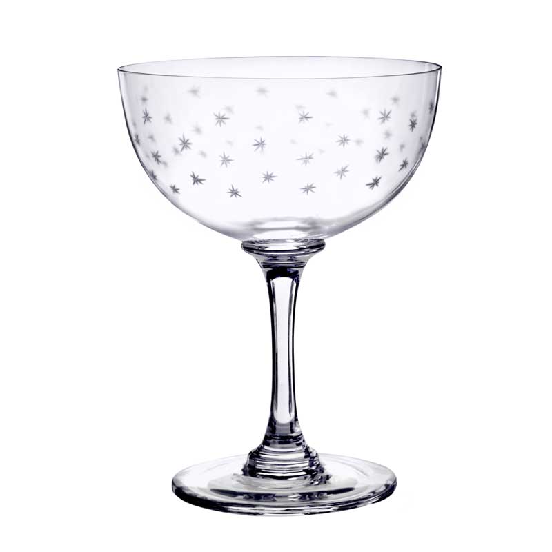 Stars Crystal Glass Champagne Saucer