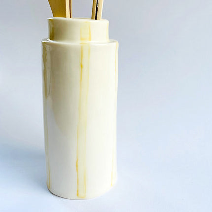 Round Yellow Stripe Vase