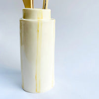 Round Yellow Stripe Vase