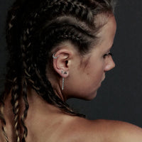 Silver Halo Dot Stud Earrings