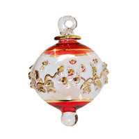 Victorian Gem Bauble in Red & Gold, Small