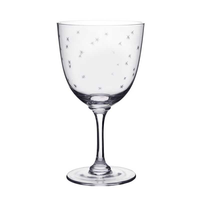 Stars Etched Wine Glass