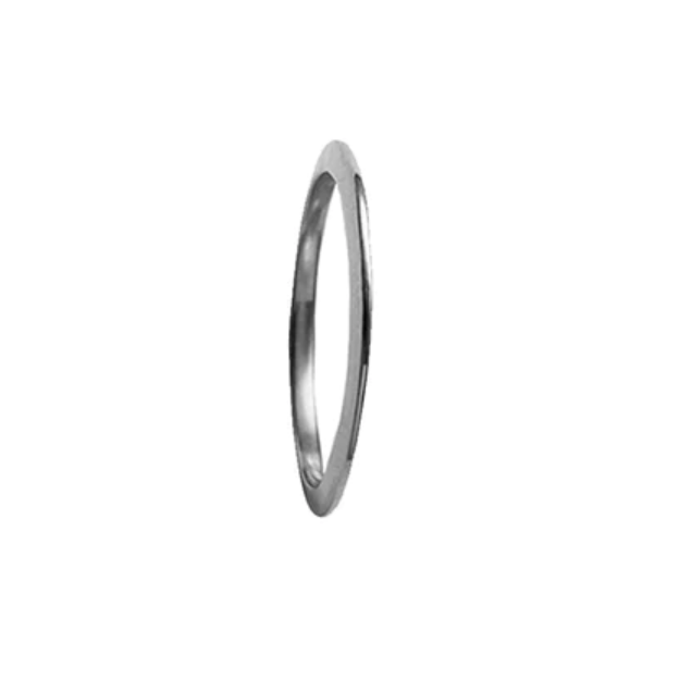 'X' Polished Silver Ring
