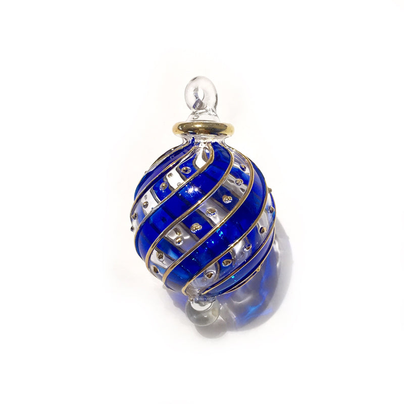 Mistral Bauble in Blue & Gold, Small