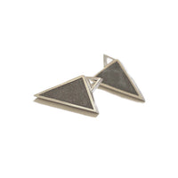 Large Triangle "Geometry" Concrete & Silver Studs
