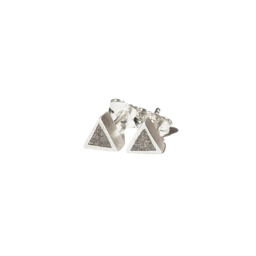 Triangle "Geometry" Concrete & Silver Studs