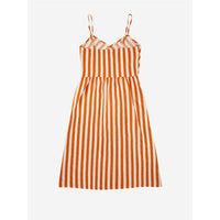 Striped Buttoned Strap Dress