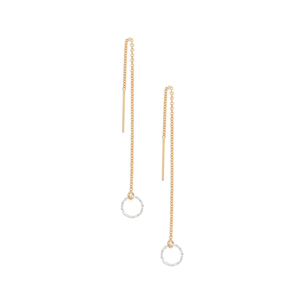 Halo Thread Earrings, Gold and Silver