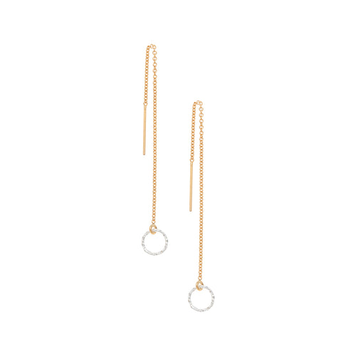 Halo Thread Earrings, Gold and Silver